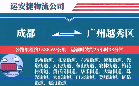 成都到广州越秀区物流公司
