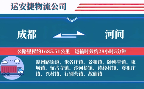 成都到河间物流公司