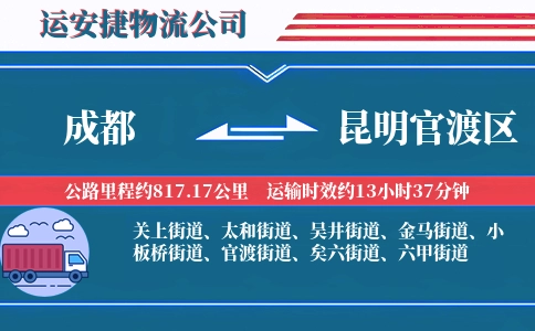 成都到昆明官渡区物流公司