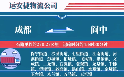 成都到阆中物流公司