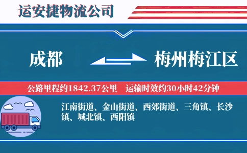 成都到梅州梅江区物流公司
