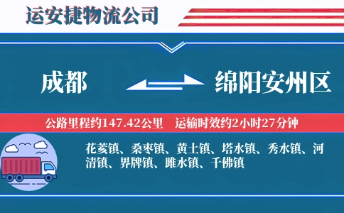 成都到绵阳安州区物流公司