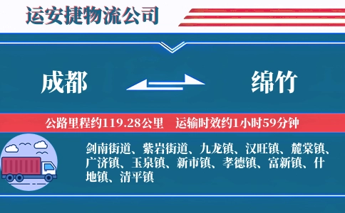 成都到绵竹物流公司-易碎品专线-快速上门取货