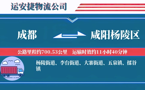 成都到咸阳杨陵区物流公司