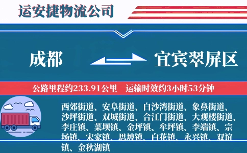 成都到宜宾翠屏区物流公司