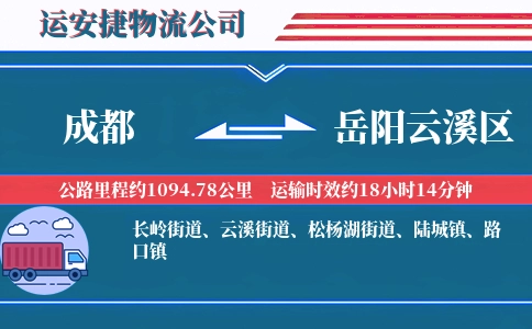 成都到岳阳云溪区物流公司