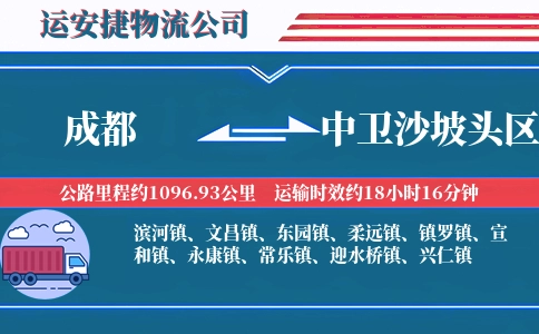 成都到中卫沙坡头区物流公司
