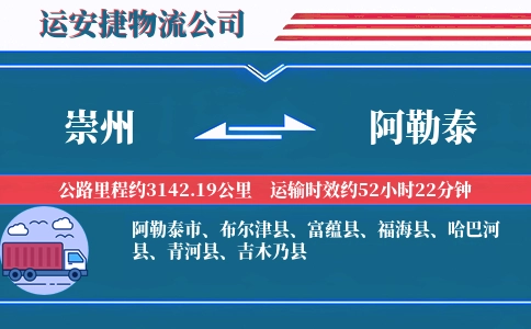 崇州到阿勒泰物流公司