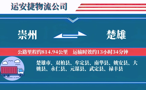 崇州到楚雄物流公司