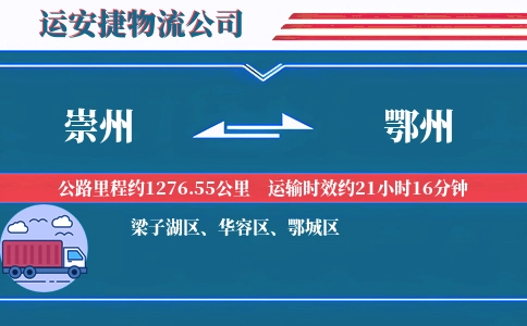 崇州到鄂州物流公司