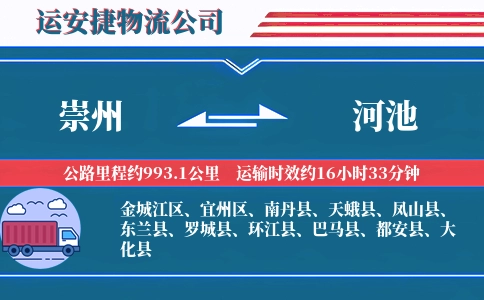 崇州到河池物流公司
