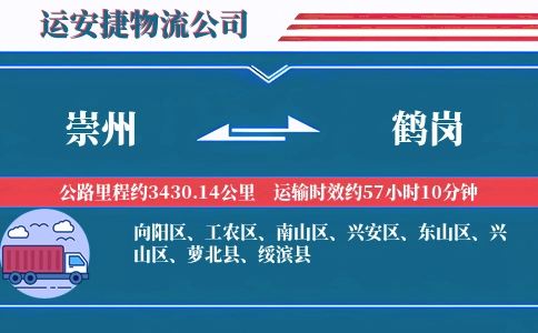 崇州到鹤岗物流公司