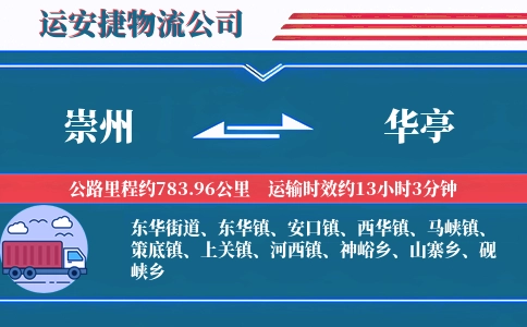 崇州到华亭物流公司
