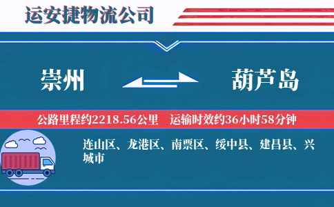 崇州到葫芦岛物流公司