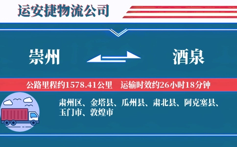 崇州到酒泉物流公司