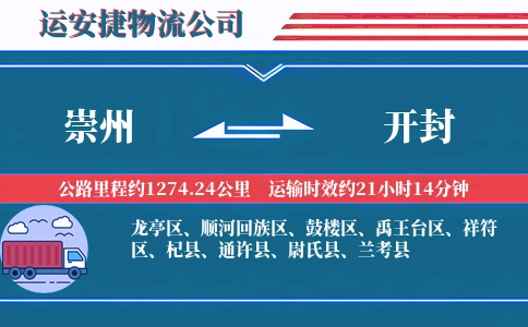 崇州到开封物流公司