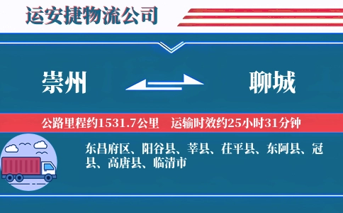 崇州到聊城物流公司