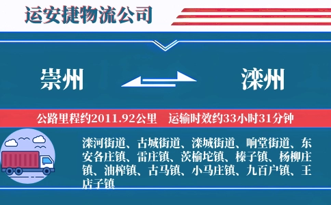崇州到滦州物流公司