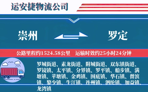 崇州到罗定物流公司