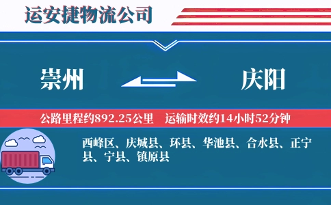 崇州到庆阳物流公司
