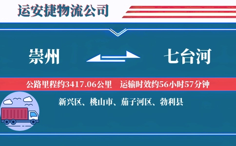 崇州到七台河物流公司