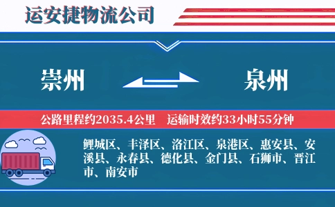 崇州到泉州物流公司