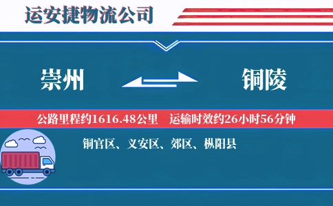 崇州到铜陵物流公司