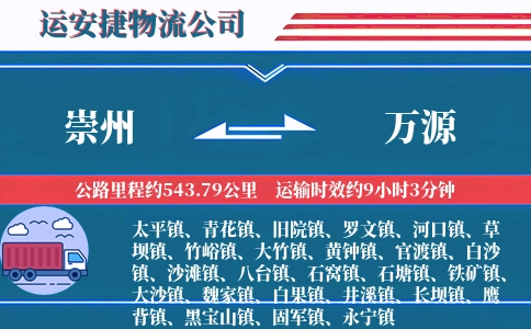 崇州到万源物流公司