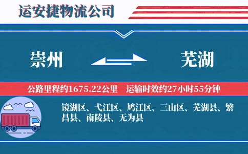 崇州到芜湖物流公司