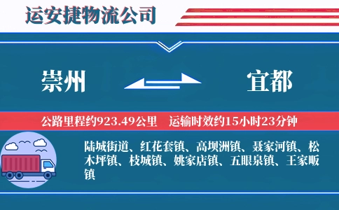 崇州到宜都物流公司