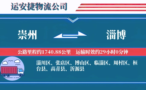 崇州到淄博物流公司