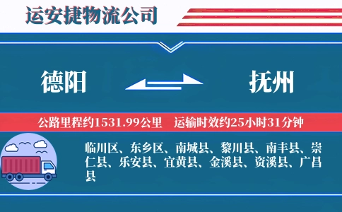德阳到抚州物流公司