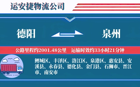 德阳到泉州物流公司