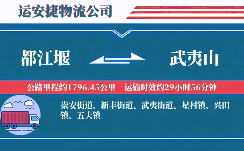 都江堰到武夷山物流公司
