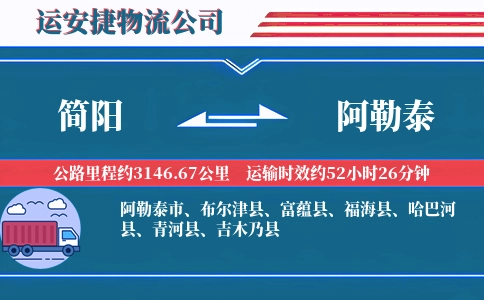 简阳到阿勒泰物流公司