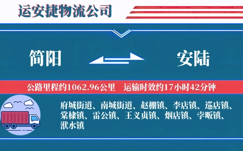 简阳到安陆物流公司
