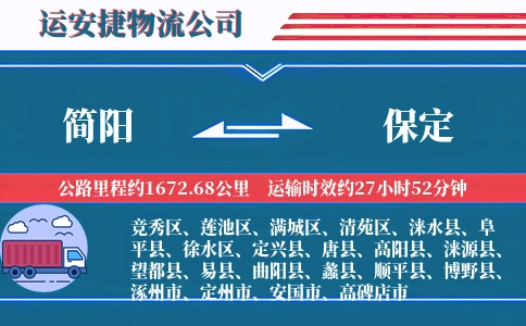 简阳到保定物流公司