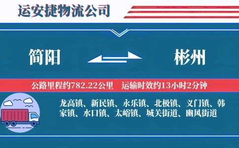 简阳到彬州物流公司