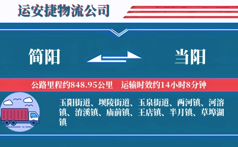 简阳到当阳物流公司