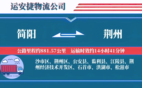 简阳到荆州物流公司