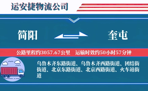 简阳到奎屯物流公司