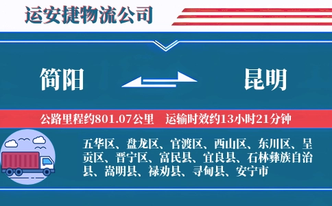简阳到昆明物流公司