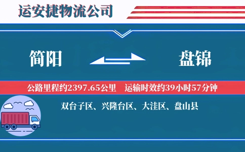 简阳到盘锦物流公司