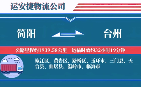 简阳到台州物流公司