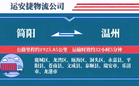 简阳到温州物流公司