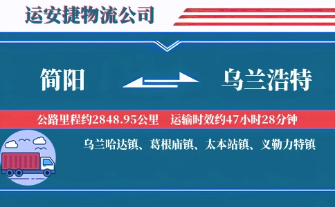 简阳到乌兰浩特物流公司