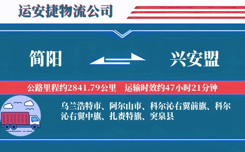 简阳到兴安盟物流公司