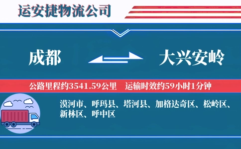 成都到大兴安岭专线