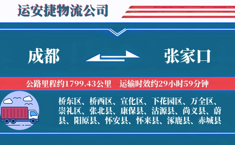 成都到张家口专线