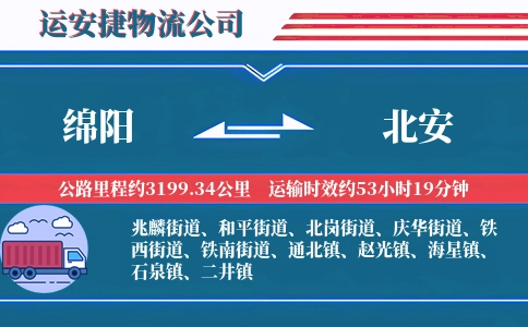 绵阳到北安物流公司